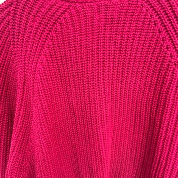 Hot Pink V-Neck Sweater, Size Small - Picture 2 of 8